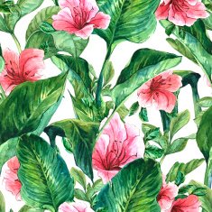 Seamless Background with Tropical Leaves N2