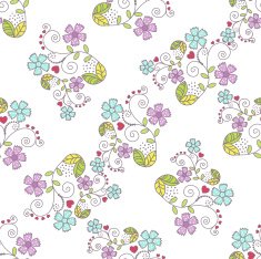 Beautiful seamless pattern with flowers on a white background