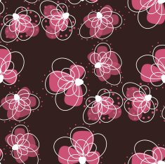 Beautiful seamless pattern with flowers on a dark background
