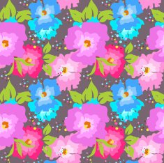 Seamless pattern with poppies on a gray background