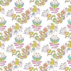 Beautiful seamless pattern with flowers on a white background N3
