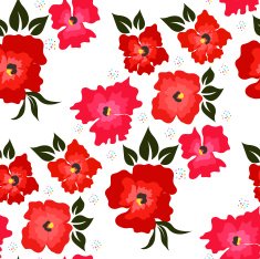 Seamless pattern with red poppies on a white background N2