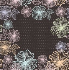 Seamless background of flowers on a dark mottled