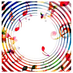 Colorful background with music notes N2