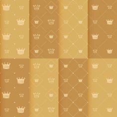 Hand drawn crown on red background seamless pattern N4