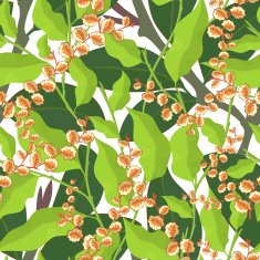 Seamless pattern from houseplants