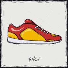 Sketch color illustration Sign Shoes N2