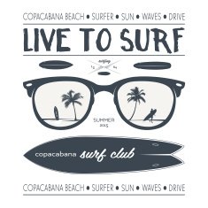Surfing silhouette elements