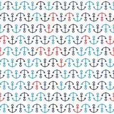 Blue and Red Anchors on White Background