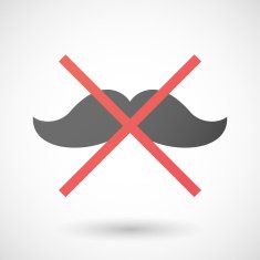 Not allowed icon with a moustache