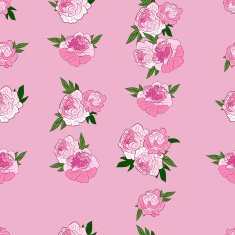 Seamless pattern with pink peonies N7