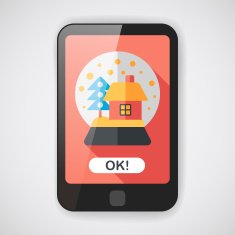 snow globe and gifts flat icon with long shadow
