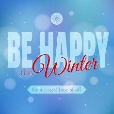 Happy Winter motivation poster design modern style