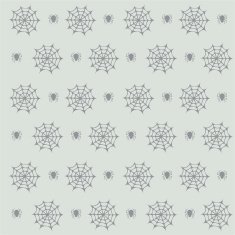 Seamless polka dots pattern with spider web and
