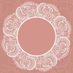 Elegant doily on lace gentle background N4