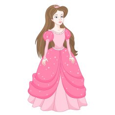 Gentle princess in pink dress with spangles