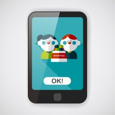 Valentine Shopping flat icon with long shadow eps10 N7