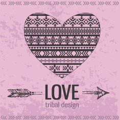 Heart with geometric pattern