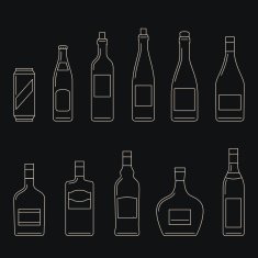 Beverages thin icons N2