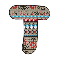 T letter decorated