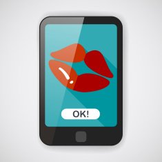 Valentine's Day lip flat icon with long shadow eps10