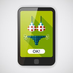 Swimming suit flat icon with long shadow N4