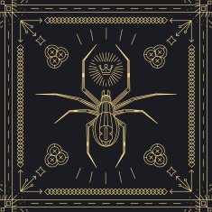 Thin line spider hipster label