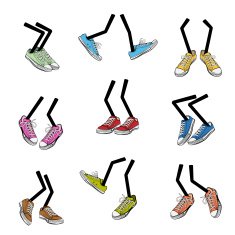 Cartoon walking feet