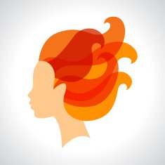 Woman silhouette concept emblem of beauty or hairdressing salon N7