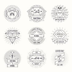 Shoemaking logo or shoes repair labels in hipster vintage style N2
