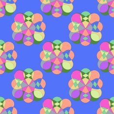 Abstract kaleidoscopeon blue background Vector seamless patter