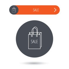 Sale shopping bag icon Discount handbag sign N6