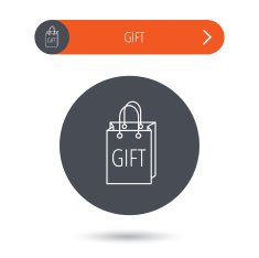 Gift shopping bag icon Present handbag sign N6