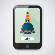Princess flat icon with long shadow