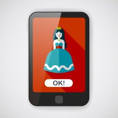 Princess flat icon with long shadow N4