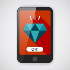 diamond flat icon with long shadow eps10