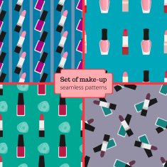 Set of seamless make-up patterns