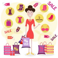 Flat woman is shopping N2