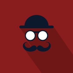 Hipster flat icon with long shadow
