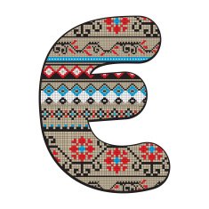 E letter decorated