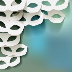 Venice carnival mask in the corner paper white N3