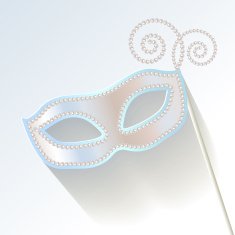 Venice carnival mask white pearl