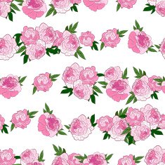 Seamless pattern with pink peonies N9