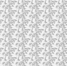 White vector floral 3d seamless pattern background