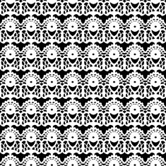 Lace white seamless pattern on black background