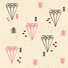 Geometric diamonds and triangles seamless pattern N2