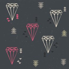 Geometric diamonds and triangles seamless pattern N3