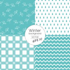 Modern winter patterns in Blue