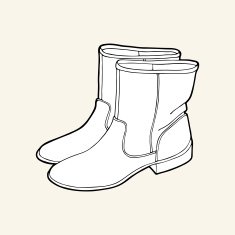 Black & white autumn boots with low heels