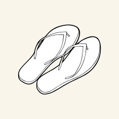 Black & white flip flops